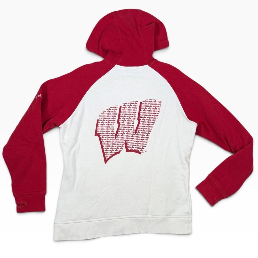 Columbia Wisconsin Badgers Omni-Shield Full Zip Hoodie Red White Womens XL